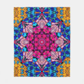 Mozaïek Roze Mandala Bloemen Psychedelische Retro Fleece Deken (Voorkant)