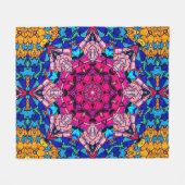 Mozaïek Roze Mandala Bloemen Psychedelische Retro Fleece Deken (Voorkant (Horizontaal))