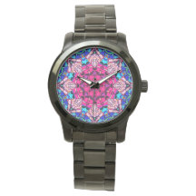 Mozaïek Roze Mandala Bloemen Psychedelische Retro