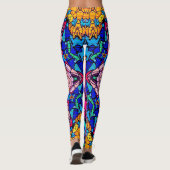 Mozaïek Roze Mandala Bloemen Psychedelische Retro Leggings (Achterkant)