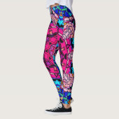 Mozaïek Roze Mandala Bloemen Psychedelische Retro Leggings (Links)