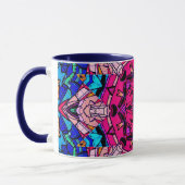 Mozaïek Roze Mandala Bloemen Psychedelische Retro Mok (Links)