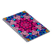 Mozaïek Roze Mandala Bloemen Psychedelische Retro Notitieboek (Rechterzijde)
