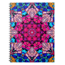 Mozaïek Roze Mandala Bloemen Psychedelische Retro