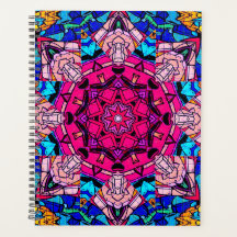 Mozaïek Roze Mandala Bloemen Psychedelische Retro