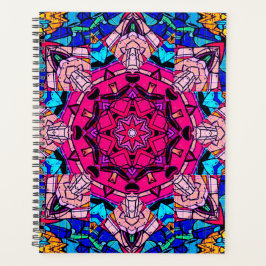 Mozaïek Roze Mandala Bloemen Psychedelische Retro Planner