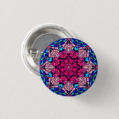 Mozaïek Roze Mandala Bloemen Psychedelische Retro Ronde Button 3,2 Cm (Voorkant /achterkant)
