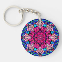 Mozaïek Roze Mandala Bloemen Psychedelische Retro