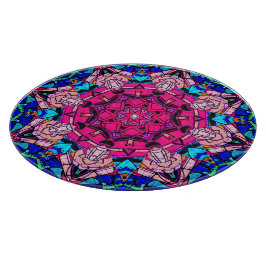 Mozaïek Roze Mandala Bloemen Psychedelische Retro Snijplank