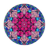 Mozaïek Roze Mandala Bloemen Psychedelische Retro Snijplank (Voorkant)