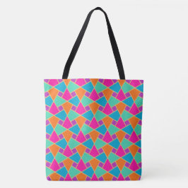Mozaïek Roze, Sinaasappel, Turquoise, Aqua, Goud-e Tote Bag