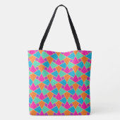 Mozaïek Roze, Sinaasappel, Turquoise, Aqua, Goud-e Tote Bag (Achterkant)
