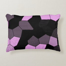 Mozaïek Scan - Roze/zwart Accent Kussen