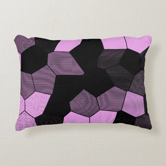 Mozaïek Scan - Roze/zwart Accent Kussen (Voorkant)