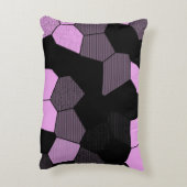 Mozaïek Scan - Roze/zwart Accent Kussen (Achterkant (Verticaal))