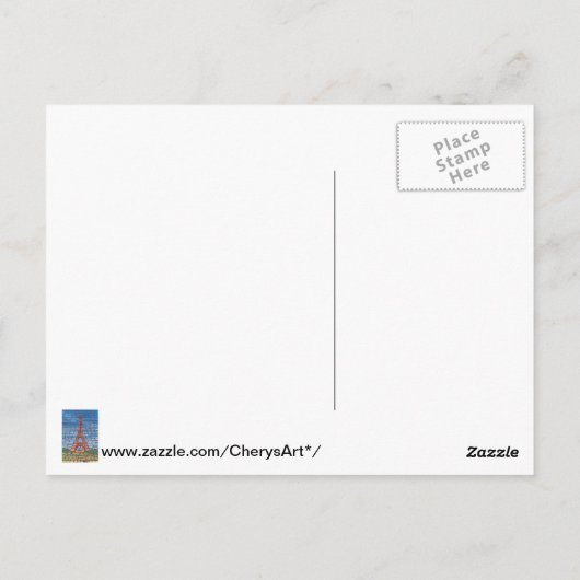 Mozaïek Schilderij van Eiffeltoren Briefkaarten (Achterkant)