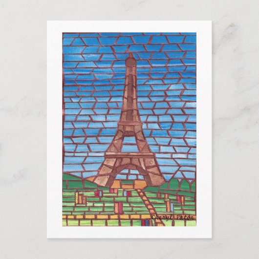 Mozaïek Schilderij van Eiffeltoren Briefkaarten (Voorkant)