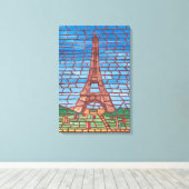 Mozaïek Schilderij van Eiffeltoren Gewikkelde Canv Canvas Afdruk (Insitu (Houten vloer))
