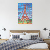 Mozaïek Schilderij van Eiffeltoren Gewikkelde Canv Canvas Afdruk (Insitu (Slaapkamer))