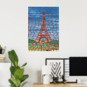 Mozaïek Schilderij van Eiffeltoren Posters (Thuiskantoor)