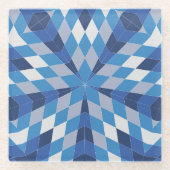 Mozaïek Starburst (patroon) Glazen Onderzetter (Voorkant)