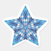 Mozaïek Starburst Ster Sticker (Voorkant)