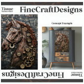 Mozaïek Steampunk Bruin Paard Koper A6L Decoupage Tissuepapier
