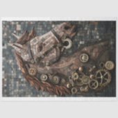Mozaïek Steampunk Bruin Paard Koper A6R Decoupage Tissuepapier (Voorkant)