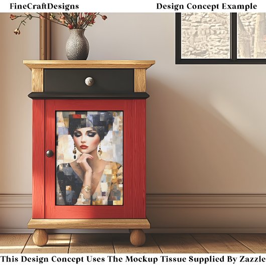 Mozaïek Stijl Kunst van Glamoureuze Vrouw EB7L Dec Tissuepapier