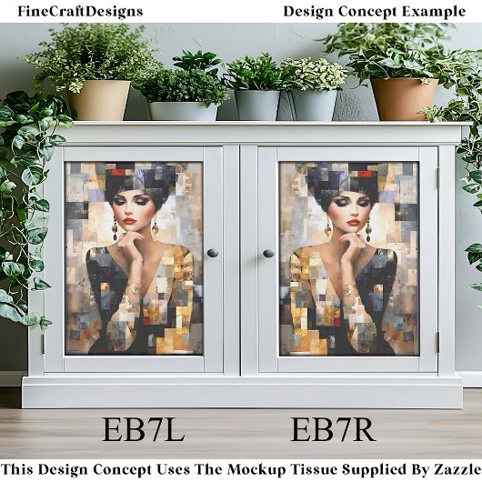 Mozaïek Stijl Kunst van Glamoureuze Vrouw EB7R Dec Tissuepapier