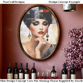 Mozaïek Stijl Kunst van Glamoureuze Vrouw EB7R Dec Tissuepapier