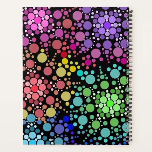 Mozaïek stippen kleurrijk planner (Achterkant)