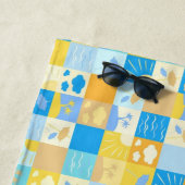 Mozaïek strand en oceaan geïnspireerd zomer strandlaken (In situ)