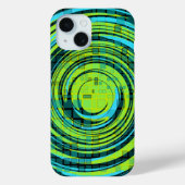 Mozaïek Swirl Blauw Groen iPhone Case (Achterkant)