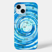 Mozaïek Swirl Blue iPhone Case (Achterkant)