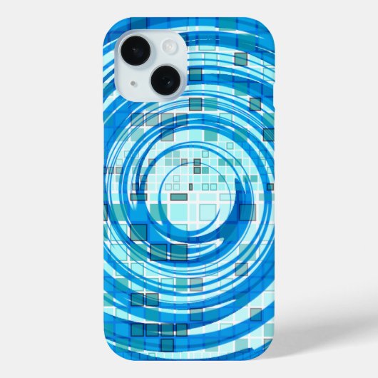 Mozaïek Swirl Blue iPhone Case (Achterkant)