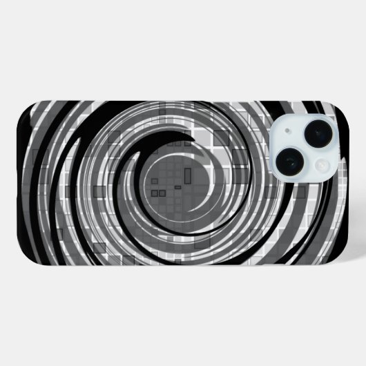 Mozaïek Swirl Grijs iPhone Case (Achterkant (horizontaal))