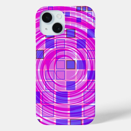Mozaïek Swirl Roze Paarse iPhone Case (Achterkant)