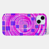 Mozaïek Swirl Roze Paarse iPhone Case (Achterkant (horizontaal))