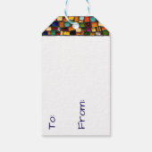  Mozaïek Tegel en Glas in lood Kerst Cadeaulabel (Achterkant)