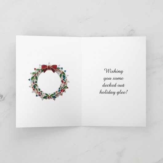 Mozaïek Tegel en Glas in lood Kerst Kaart (Binnen)