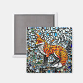 Mozaïek Tegel Fox Wildlife Art Magneet (Voorkant / Achterkant)