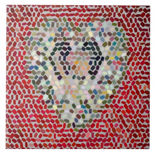 Mozaïek Tegel Hart keramische Tegel Tegeltje (Voorkant)