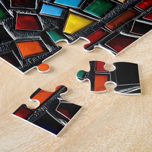 Mozaïek Tegel Style AI Art Romantische Omarm Legpuzzel (Zijkant)