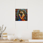 Mozaïek Tegel Style AI Art Romantische Omarm Poster (Keuken)