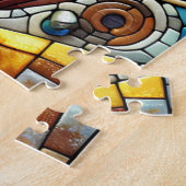 Mozaïek Tegel Wolf en Uil Legpuzzel (Zijkant)