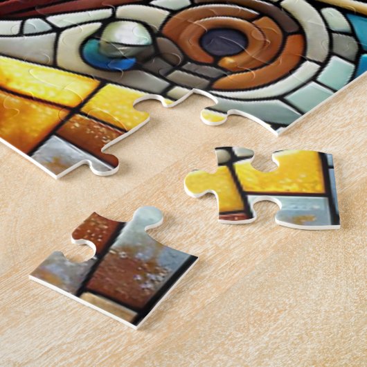 Mozaïek Tegel Wolf en Uil Legpuzzel (Zijkant)