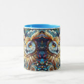 Mozaïek Tegel Wolf en Uil Mok (Midden)