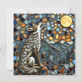 Mozaïek Tegel Wolf huilt bij de maan Kaart (Voorkant)