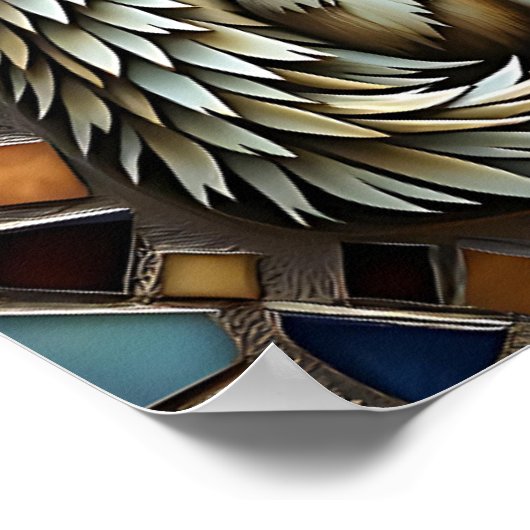 Mozaïek Tegel Wolf huilt bij de maan Poster (Hoek)